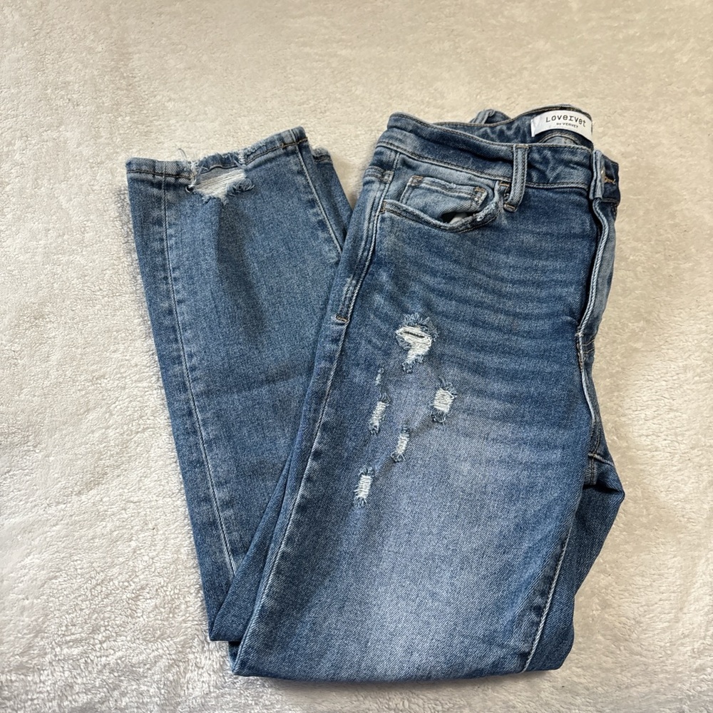 Lovervet by vervet high rise slim straight denim jeans women’s size 28/7